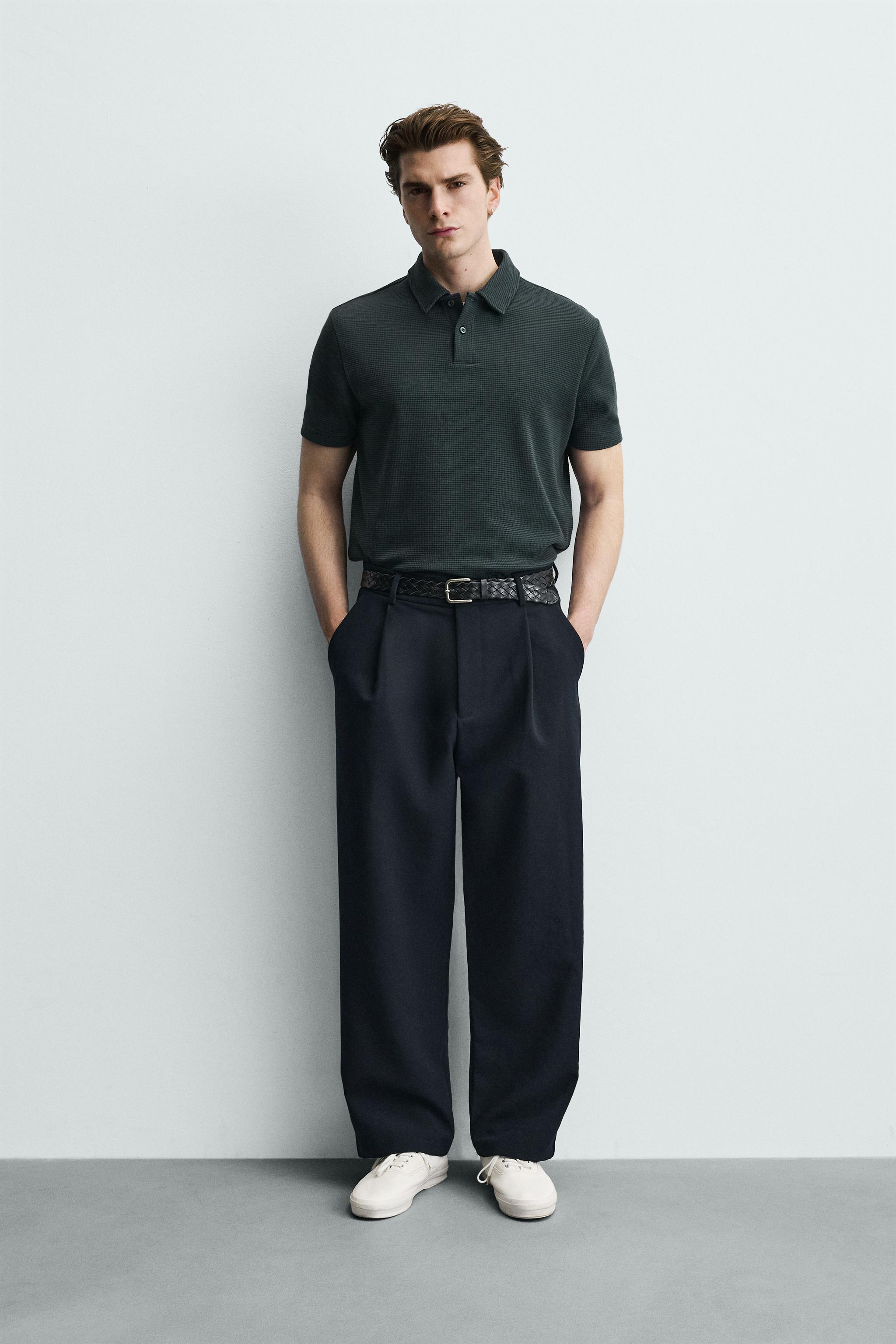 WAFFLE TEXTURED POLO SHIRT